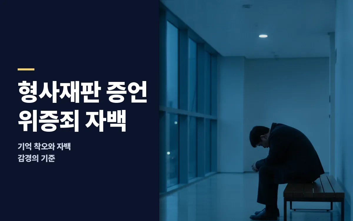 형사재판 증인 후 기억 착오가 위증죄 될까 불안하다면