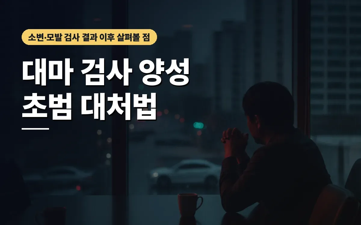 대마 흡연 초범인데 소변 모발 검사 양성이 나왔다면 어떻게 대처할까요