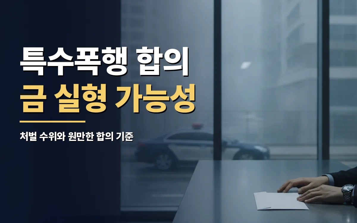 특수폭행 합의금 시세와 실형 기준이 궁금하다면