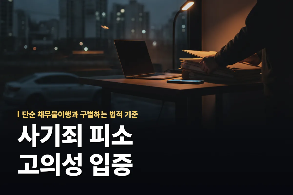 사기죄 고소당했을 때 무혐의 입증 방법과 핵심 기준
