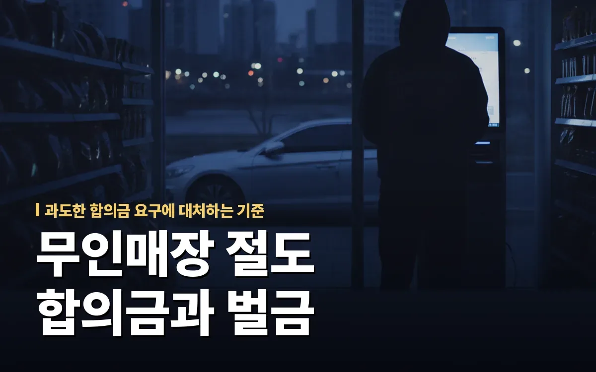 무인매장 절도 후 과도한 합의금 거절하면 벌금형 나올까요?