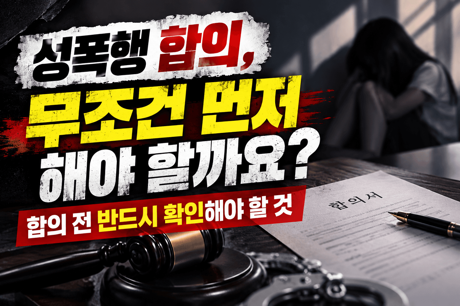 성폭행 합의, 무조건 먼저 해야 할까요? 합의 전 반드시 확인해야 할 것