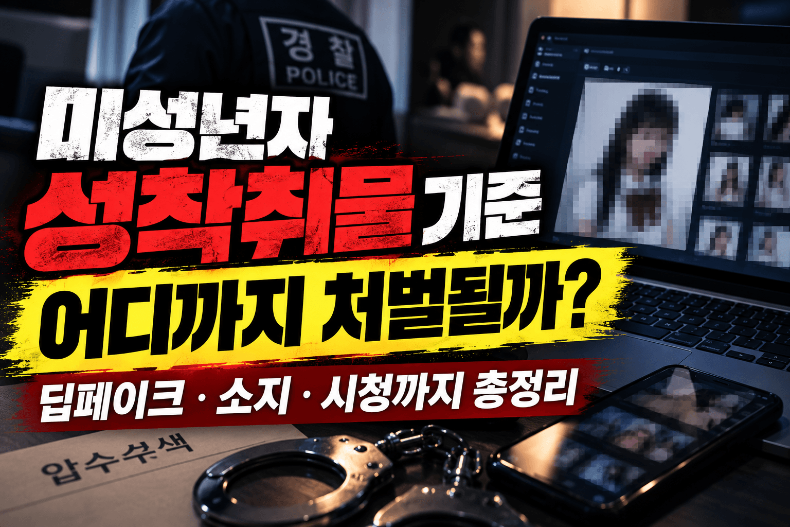 미성년자성착취물 기준, 어디까지 처벌될까? 딥페이크·소지·시청까지