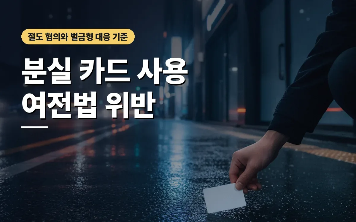 분실 카드 주워서 사용했다면, 절도와 여신전문금융업법 위반 벌금형 대응은