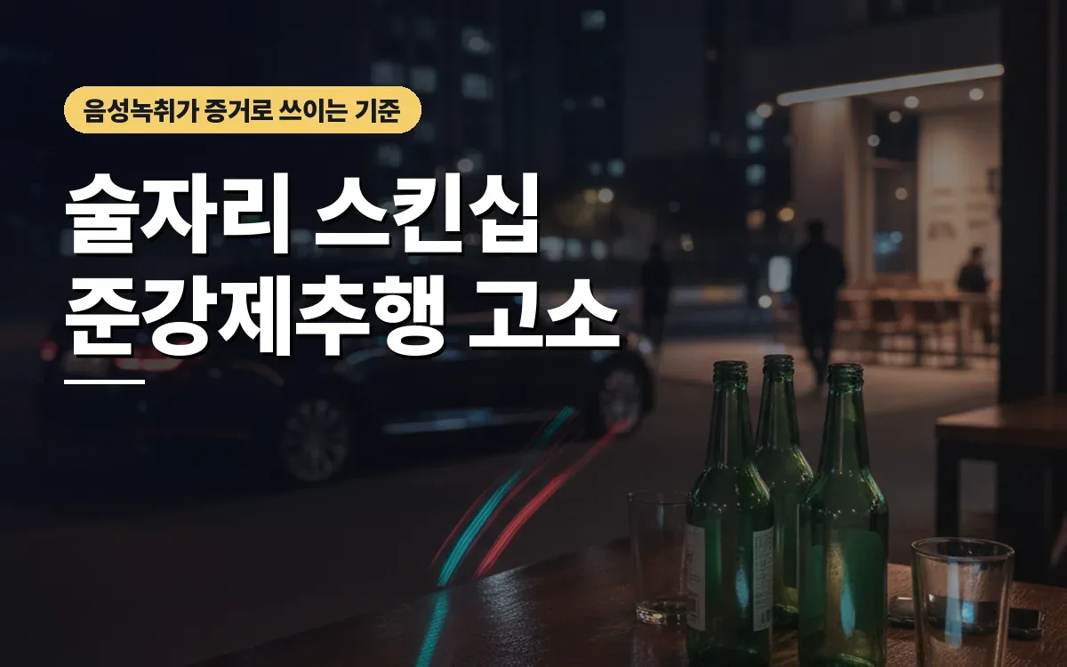 술자리 스킨십 후 준강제추행 고소, 음성녹음 녹취가 증거 될까