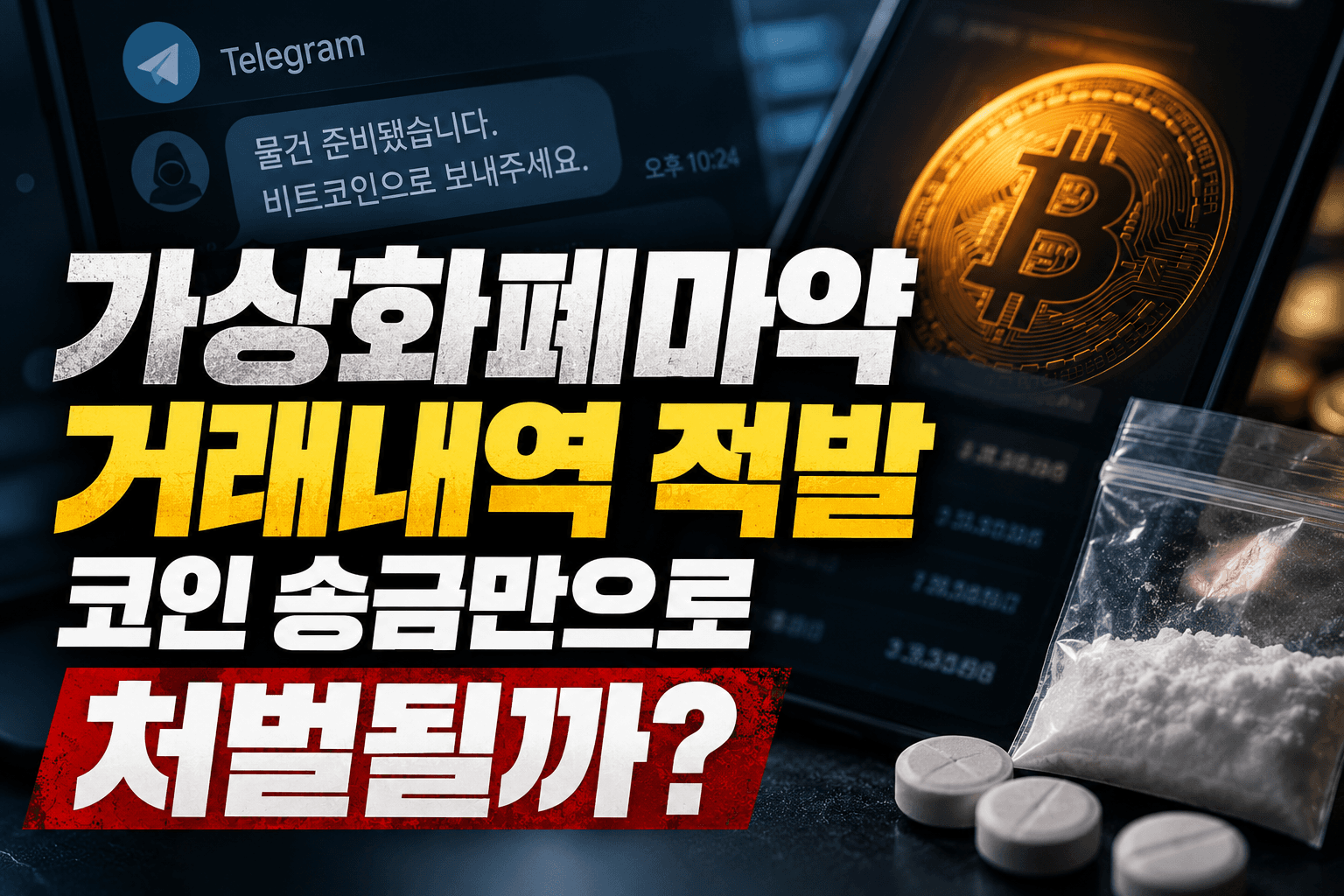 가상화폐마약 거래내역 적발 시 코인 송금만으로 처벌될 수 있는지, 비트코인 거래 추적과 마약 매매 처벌 기준 및 경찰조사 대응 방법을 안내하는 법무법인 클래식 법률 칼럼 대표 이미지