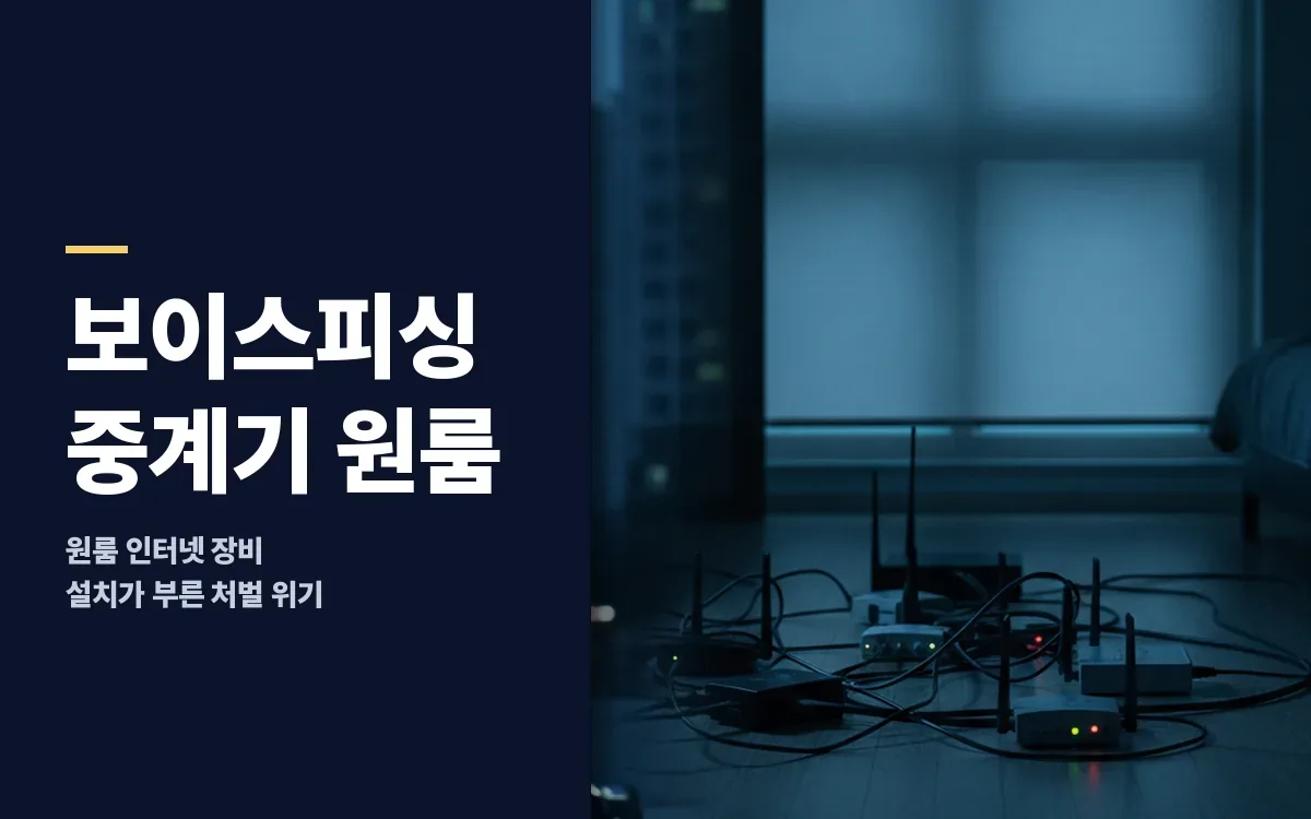 보이스피싱 중계기 원룸 설치 알바, 사기방조 처벌 막으려면
