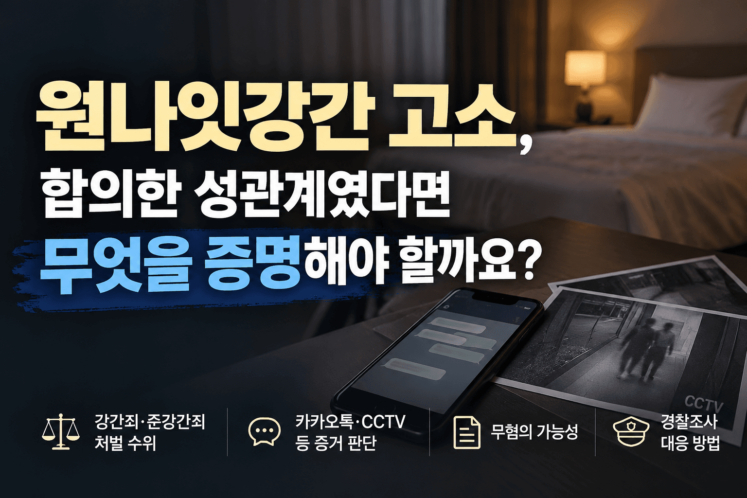 원나잇강간 고소, 합의한 성관계였다면 무엇을 증명해야 할까요?